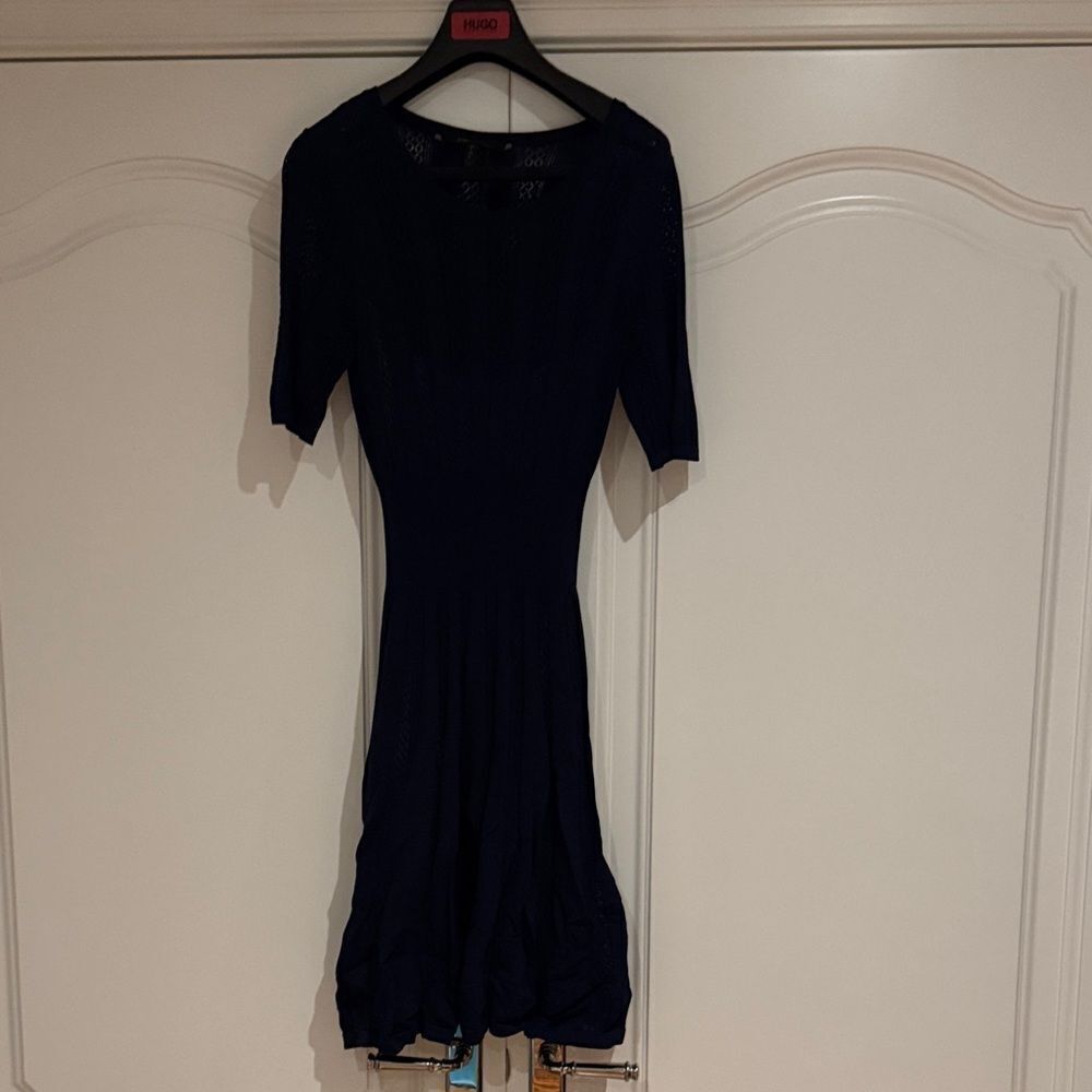 BCBG - Dark Blue Long Sleeve Dress with slip